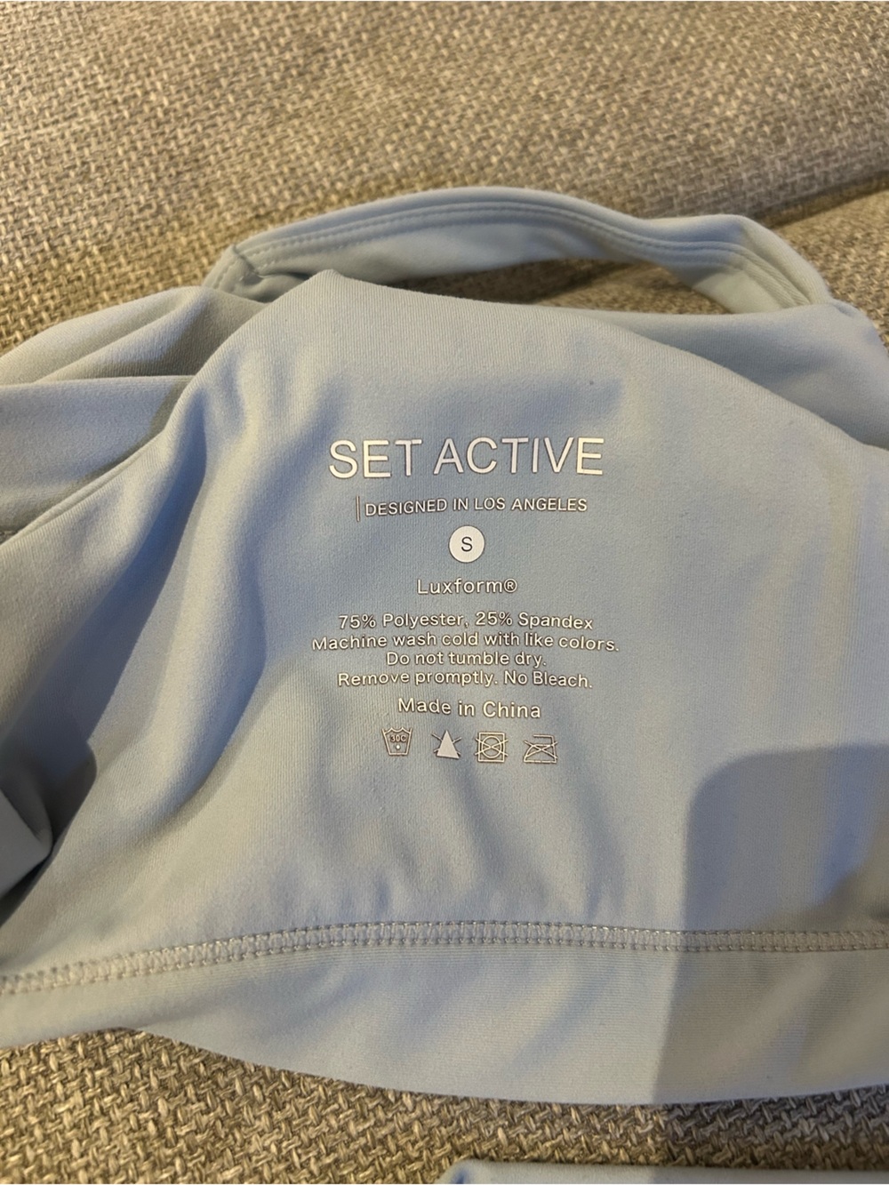SET Active Light Blue Luxeform Sports Bra and bike shorts. Both size small - Picture 7 of 7